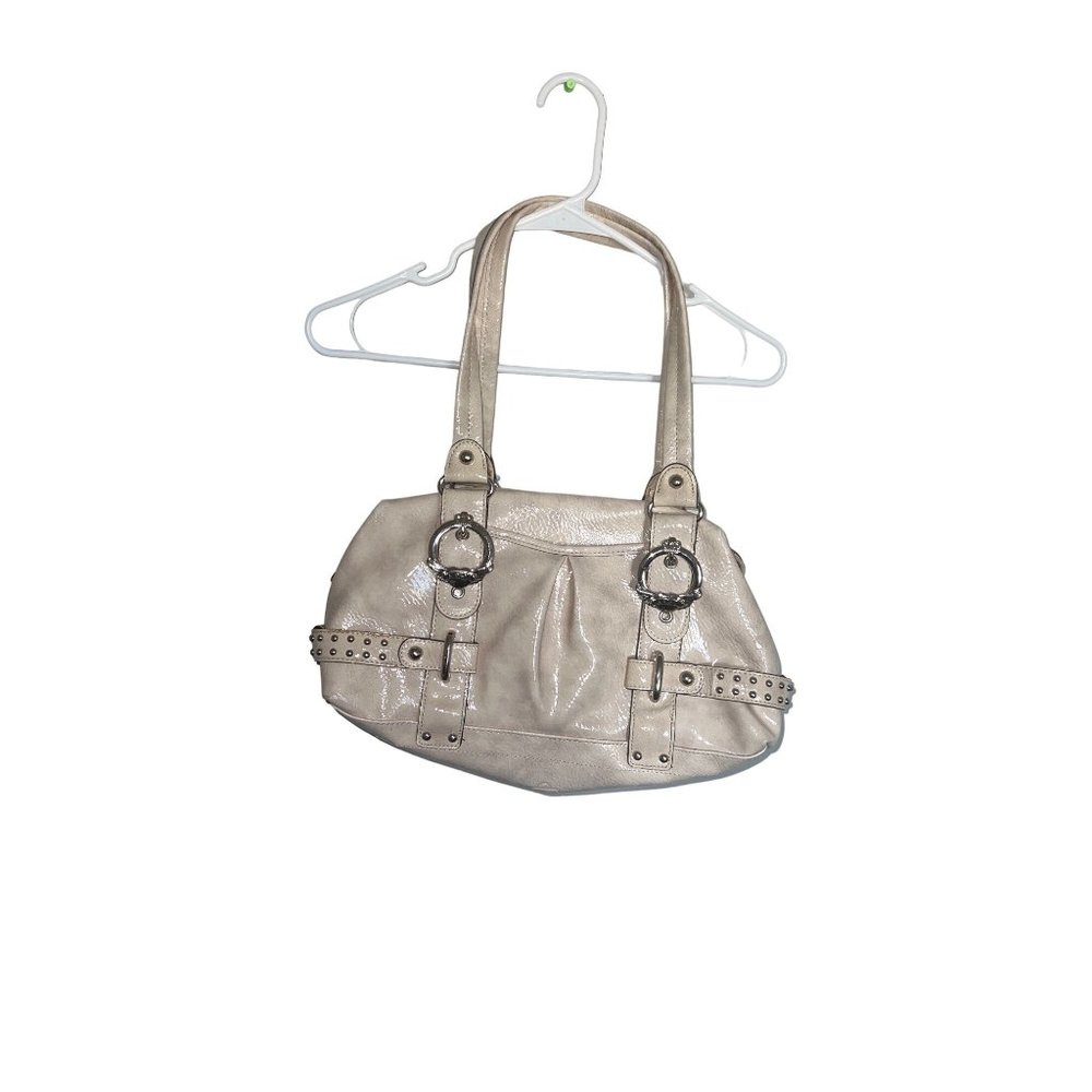 (Sold)Kathy Zeeland cream Studded  Shoulder Bag